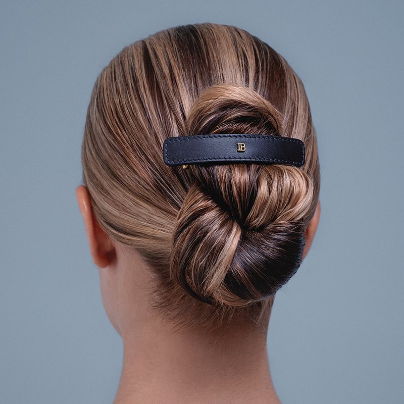 Balmain Hair Limited Edition Leather Barrette Cosmic Sapphire